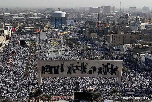 تجمع شکوهمند عراقی‌ها در حمایت از فلسطین + تصاویر و فیلم