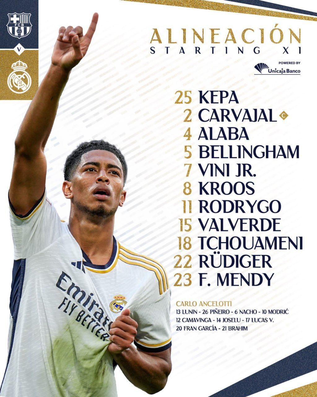 ترکیب رئال مادرید و بارسلونا اعلام شد + عکس ترکیب رئال مادرید و بارسلونا اعلام شد + عکس