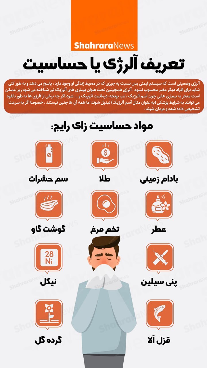 اینفوگرافی| تعریف آلرژی یا حساسیت