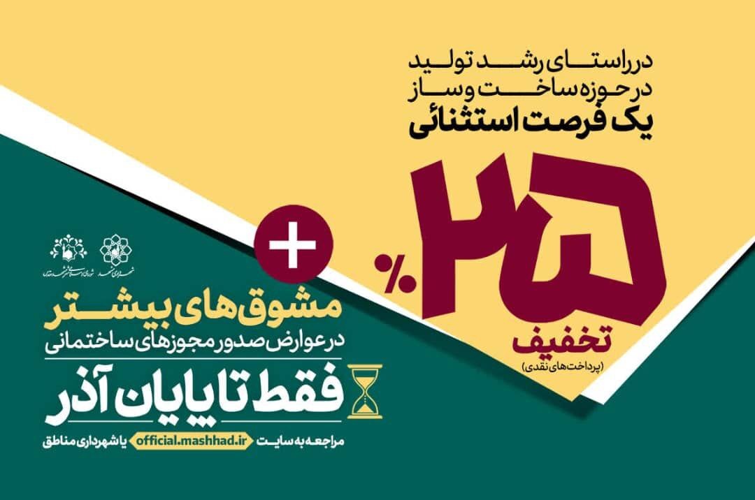 زوکی نژاد: تخفیفات ۲۵ درصدی مشوق‌های ساخت‌وساز شهرداری مشهد تمدید نشد