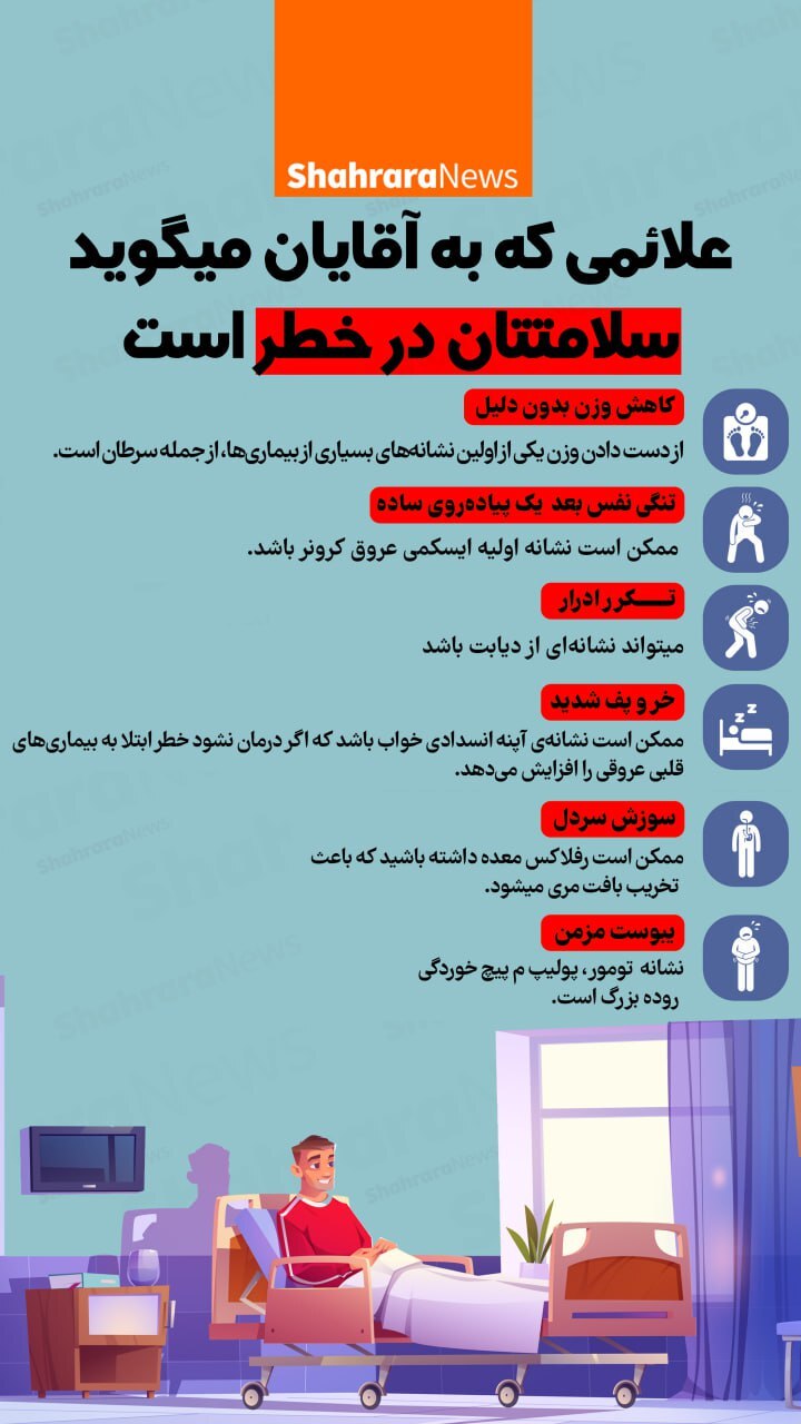 اینفوگرافی| علائمی که به آقایان می‌گوید سلامتتان در خطر است
