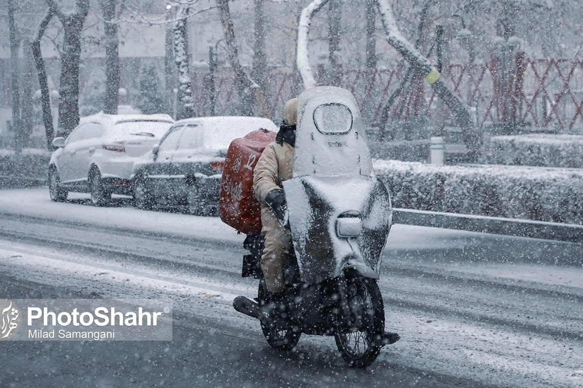 باران و برف در راه خراسان رضوی (۷ دی ۱۴۰۳)