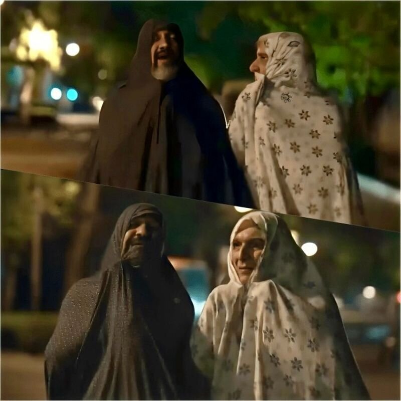 پژمان جمشیدی و بیژن بنفشه خواه با چادر به جشنواره فجر آمدند! + عکس پژمان جمشیدی و بیژن بنفشه خواه با چادر به جشنواره فجر آمدند! + عکس