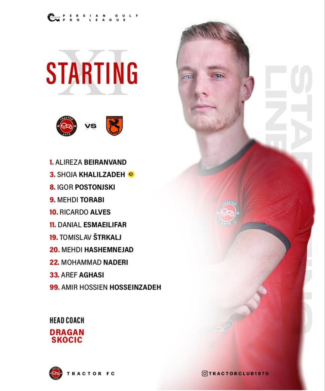 ترکیب تراکتور برای بازی با مس رفسنجان اعلام شد ترکیب تراکتور برای بازی با مس رفسنجان اعلام شد