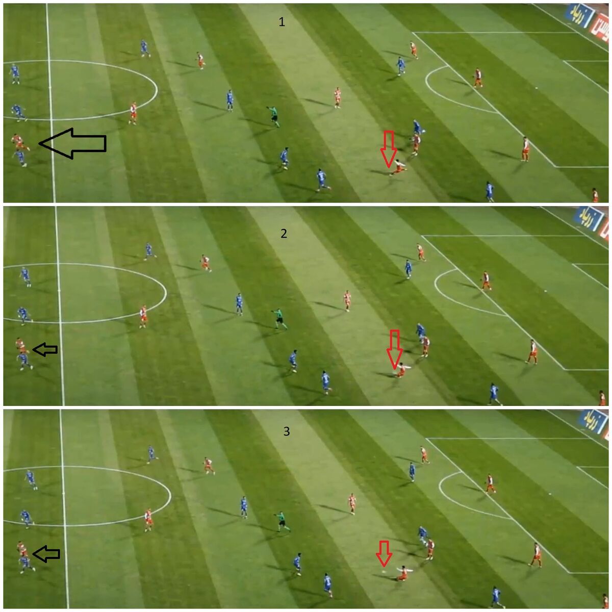 زاویه مناسب صحنه مشکوک به آفساید علیپور در دربی + عکس زاویه مناسب صحنه مشکوک به آفساید علیپور در دربی + عکس