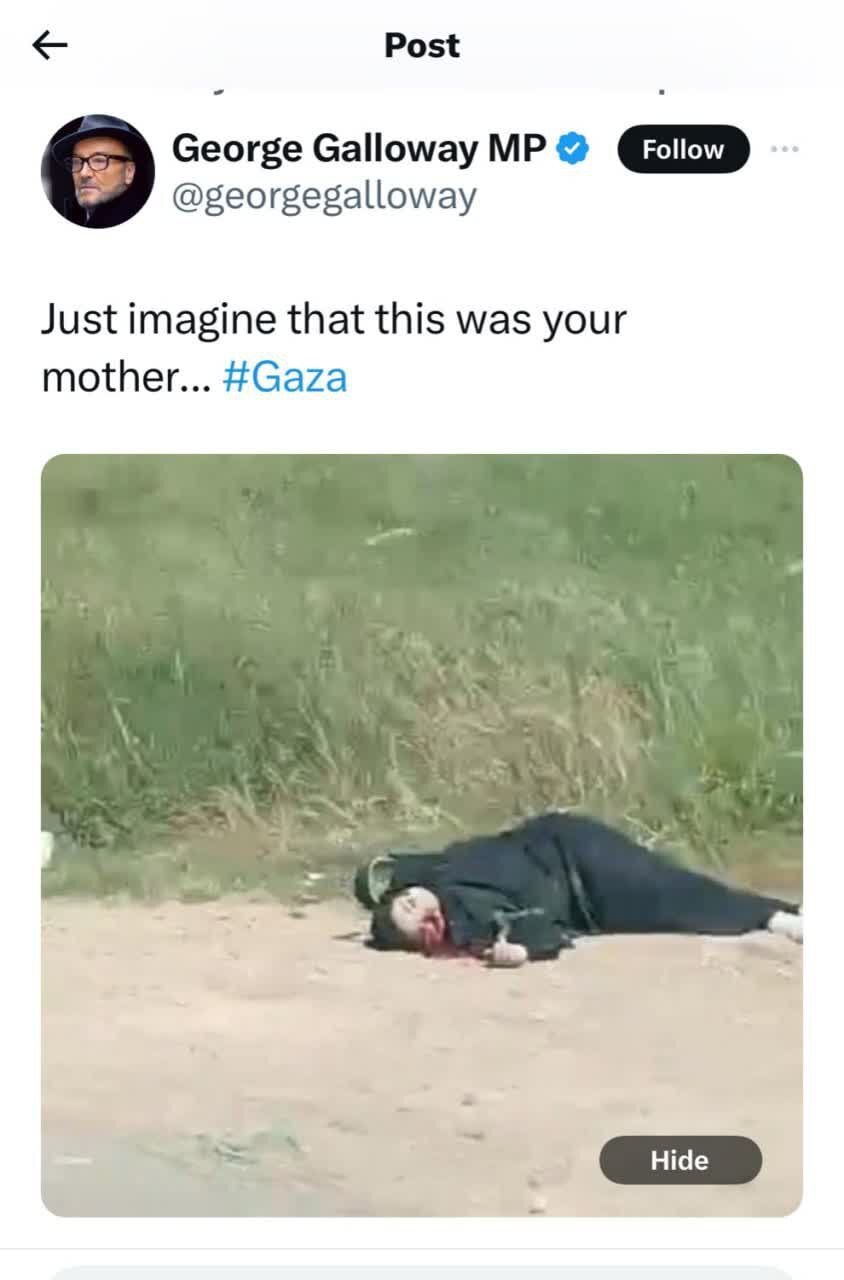 توییت نماینده سابق مجلس بریتانیا در حمایت از مردم غزه + عکس