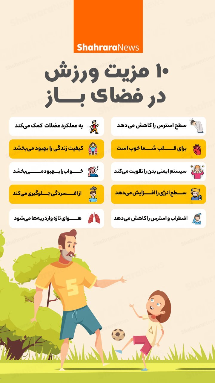 اینفوگرافی| ۱۰ مزیت ورزش در فضای باز