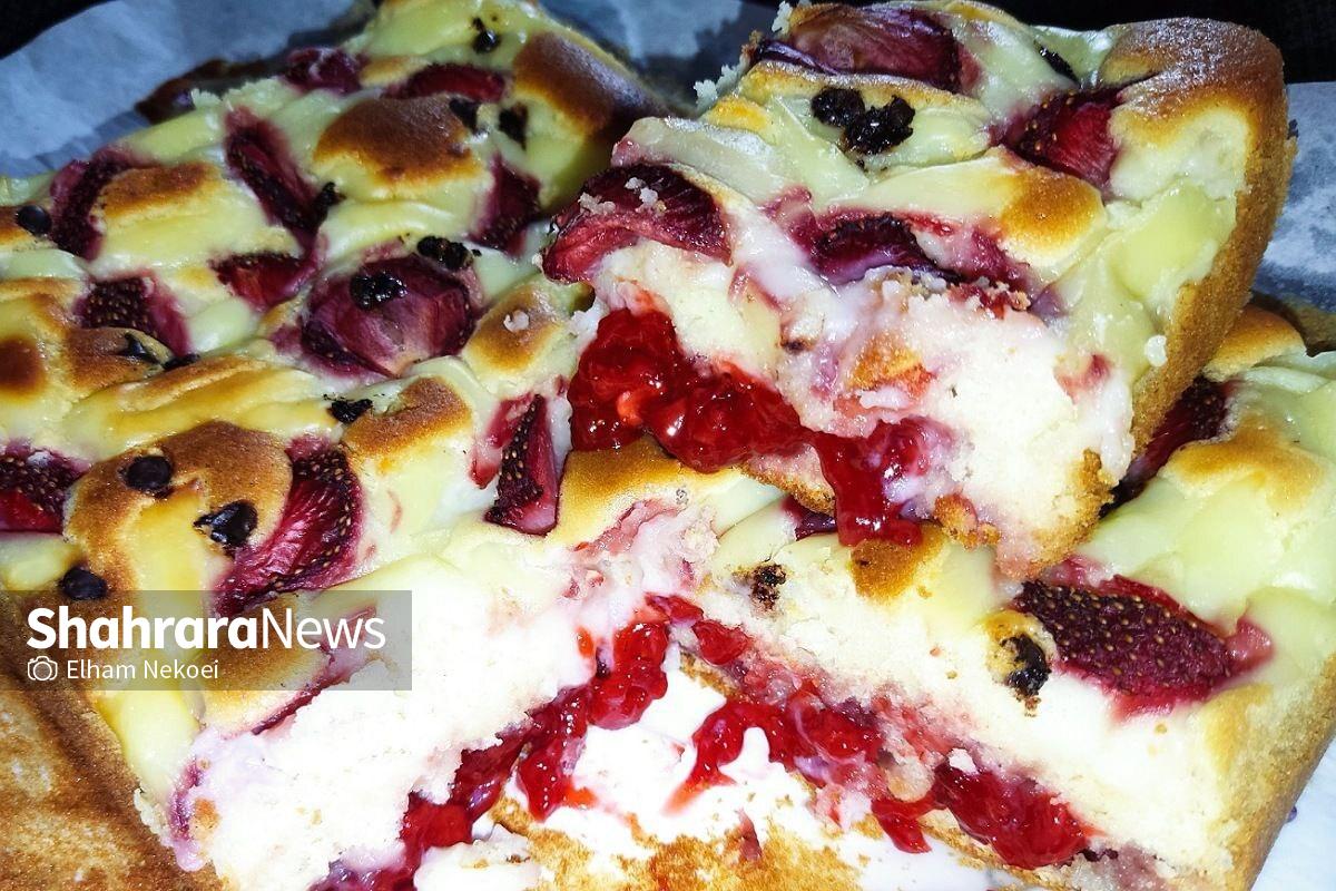 طرز تهیه کیک توتفرنگی با مارمالاد و کرم کاستارد + عکس کیک توتفرنگی