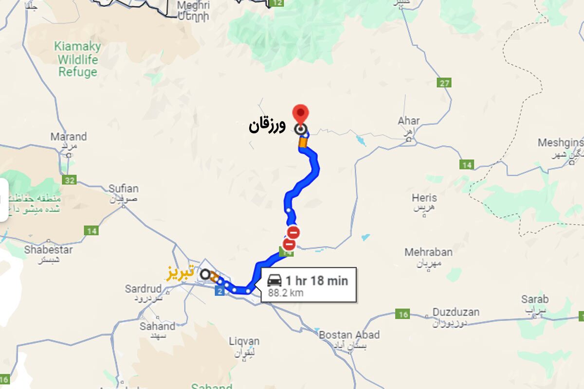شهرستان ورزقان کجاست و چقدر با تبریز فاصله دارد؟ شهرستان ورزقان کجاست و چقدر با تبریز فاصله دارد؟
