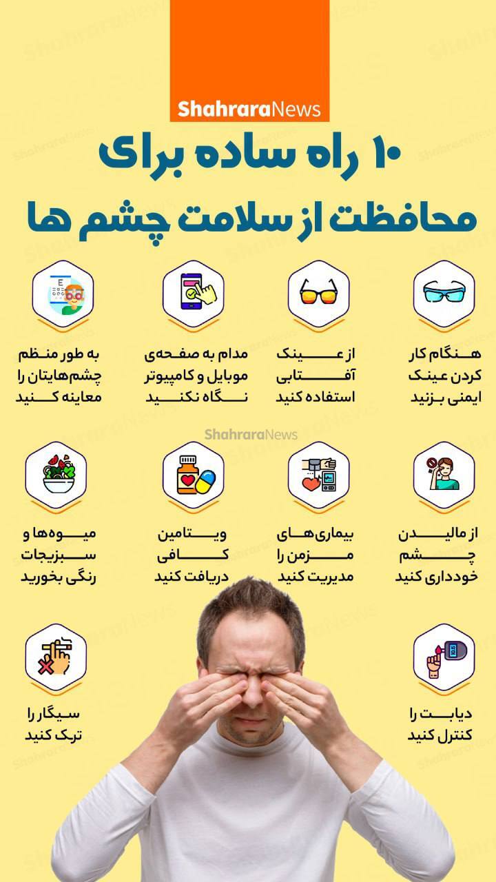 اینفوگرافی| ۱۰ راه ساده برای محافظت از سلامت چشم