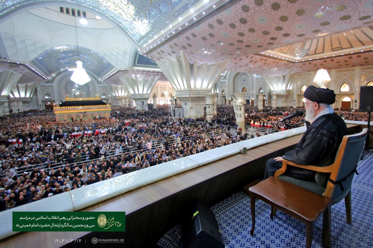رهبر انقلاب در مراسم سالگرد ارتحال امام خمینی(ره): رژیم صهیونیستی دارد تمام میشود، مردم دنیا دارند میبینند + فیلم رهبر انقلاب در مراسم سالگرد ارتحال امام خمینی(ره): رژیم صهیونیستی دارد تمام میشود، مردم دنیا دارند میبینند + فیلم