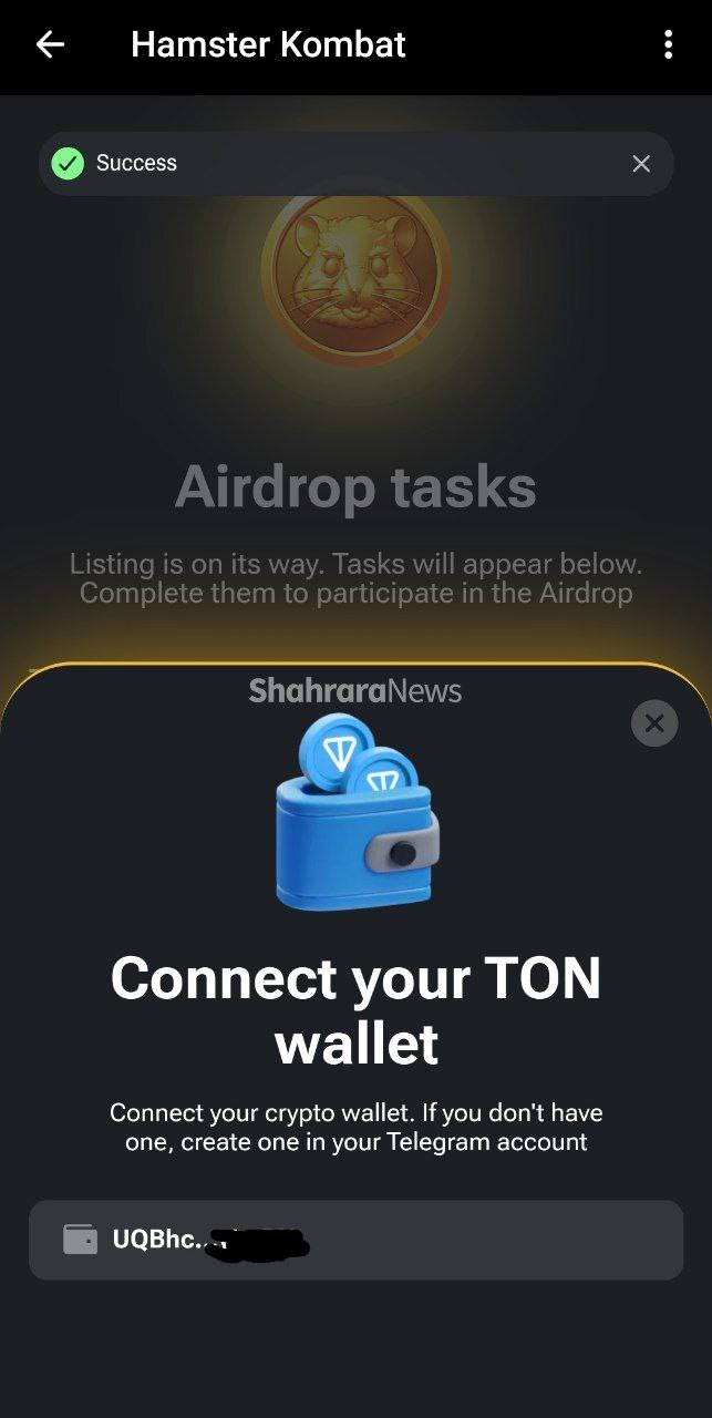 آموزش اتصال کیف پول TON به همستر کامبت آموزش اتصال کیف پول TON به همستر کامبت