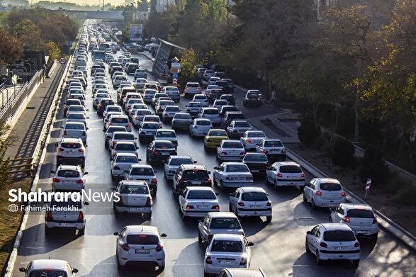 ترافیک سنگین در معابر بزرگراهی مشهد (۲۷ خرداد ۱۴۰۳)