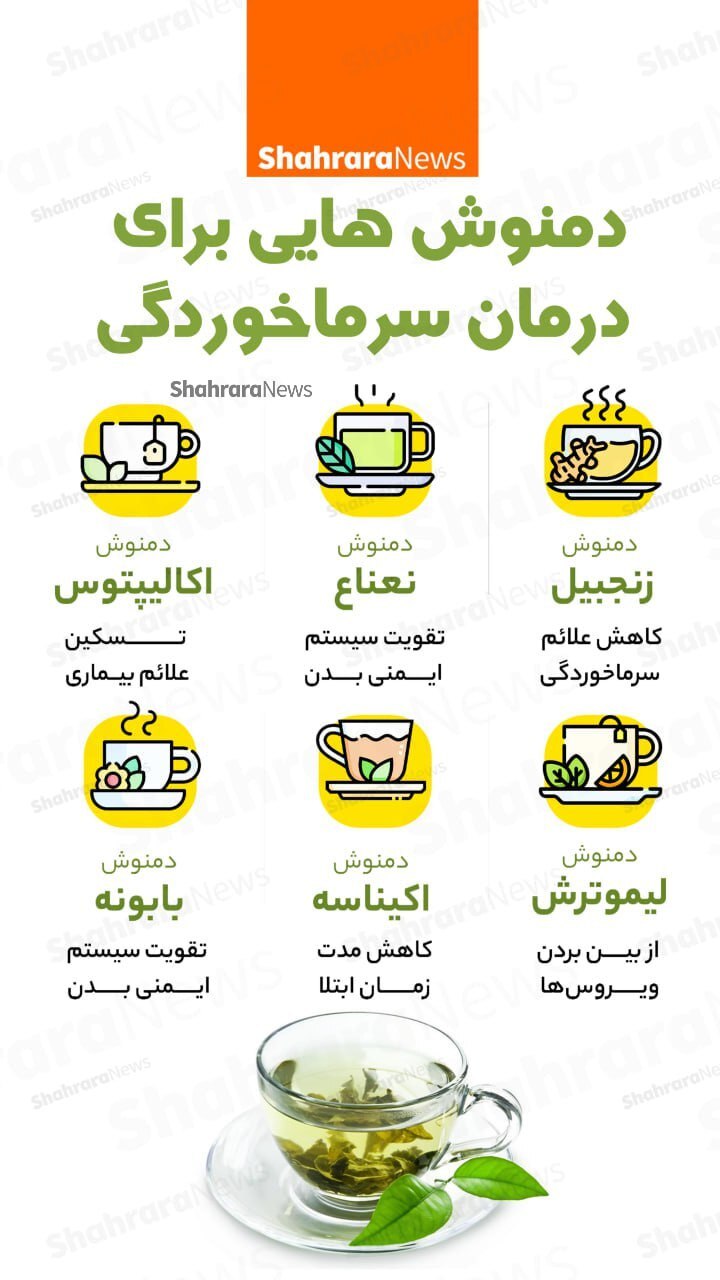 اینفوگرافی| دمنوش‌هایی برای درمان سرماخوردگی
