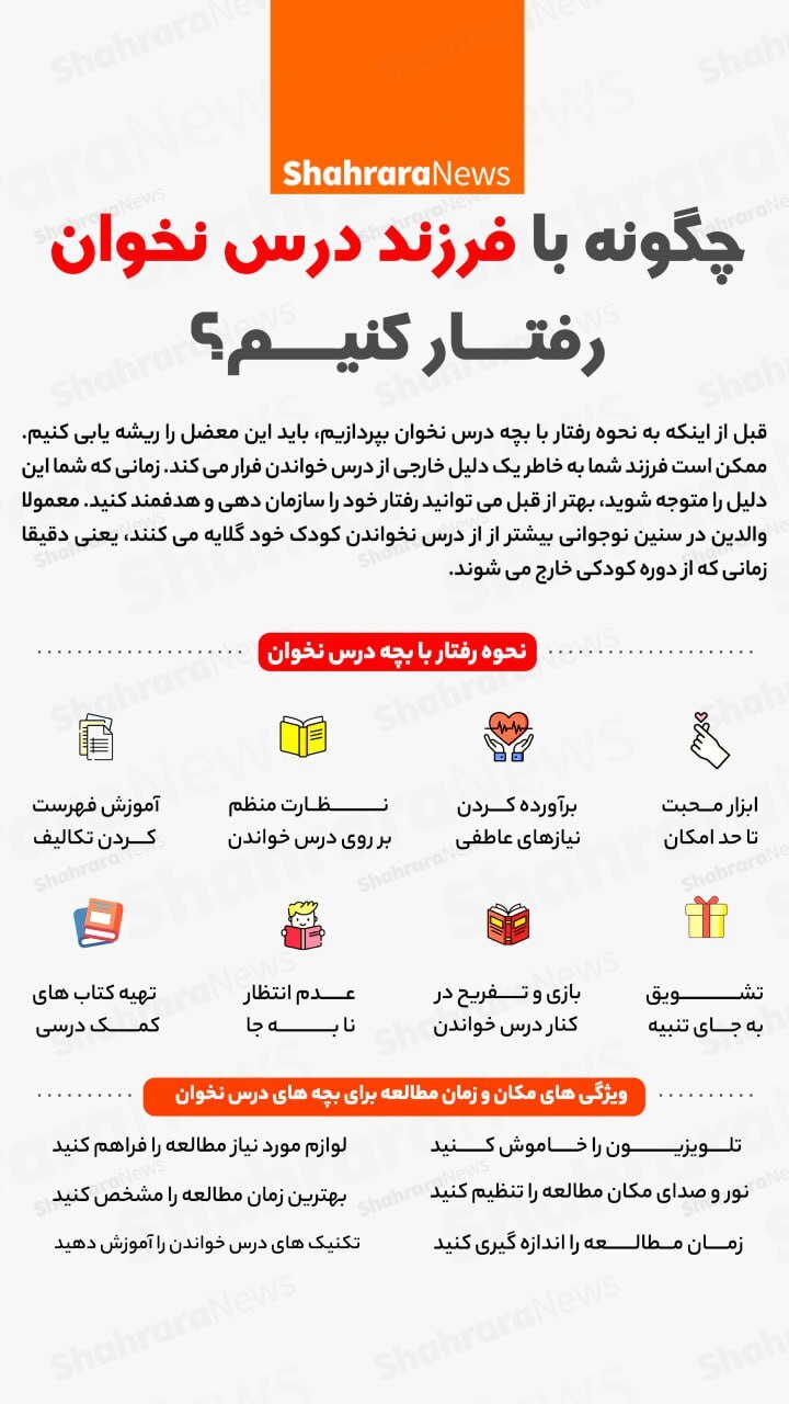اینفوگرافی| چگونه با فرزند درس نخوان رفتار کنیم؟