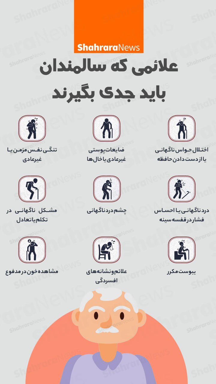 اینفوگرافی| علائمی که سالمندان باید جدی بگیرند