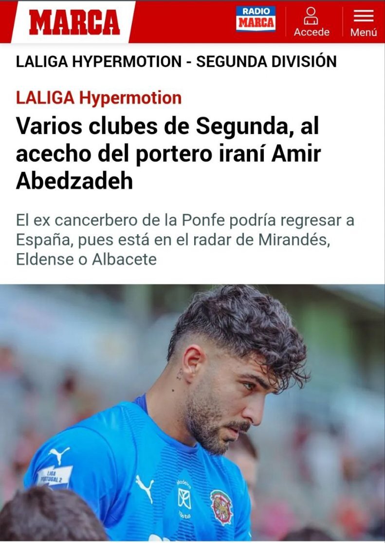 مارکا هم پیشنهاد عابدزاده از ایران را تایید کرد + عکس مارکا هم پیشنهاد عابدزاده از ایران را تایید کرد + عکس