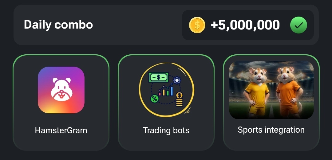 کارتهای کمبو جدید همستر کامبت (سهشنبه ۱۲ تیر) کارتهای کمبو جدید همستر کامبت (سهشنبه ۱۲ تیر)