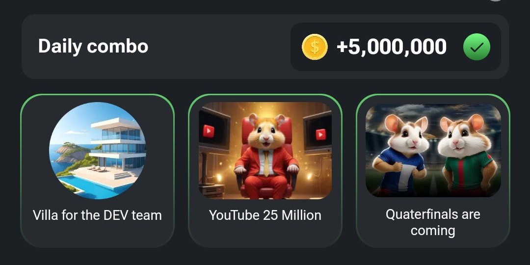 کمبو کارتهای جدید همستر کامبت (جمعه ۱۵ تیر) کمبو کارتهای جدید همستر کامبت (جمعه ۱۵ تیر)