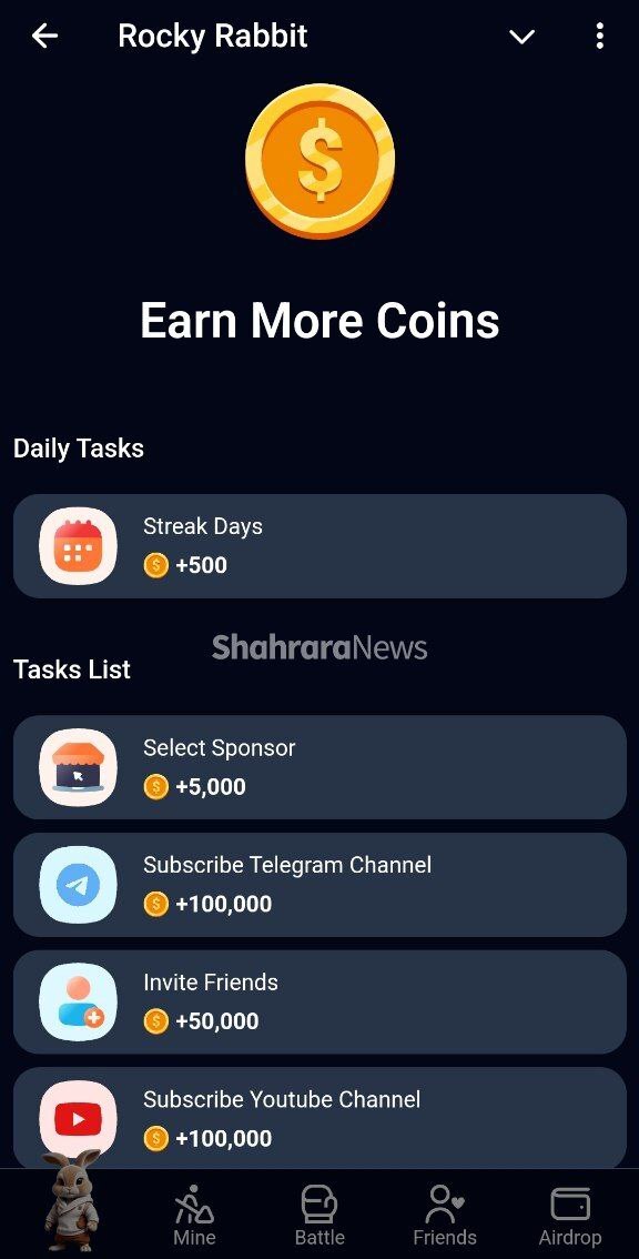 همهچیز درباره بازی تلگرامی «راکی ربیت» Rocky Rabbit + آموزش دریافت سکه بیشتر همهچیز درباره بازی تلگرامی «راکی ربیت» Rocky Rabbit + آموزش دریافت سکه بیشتر