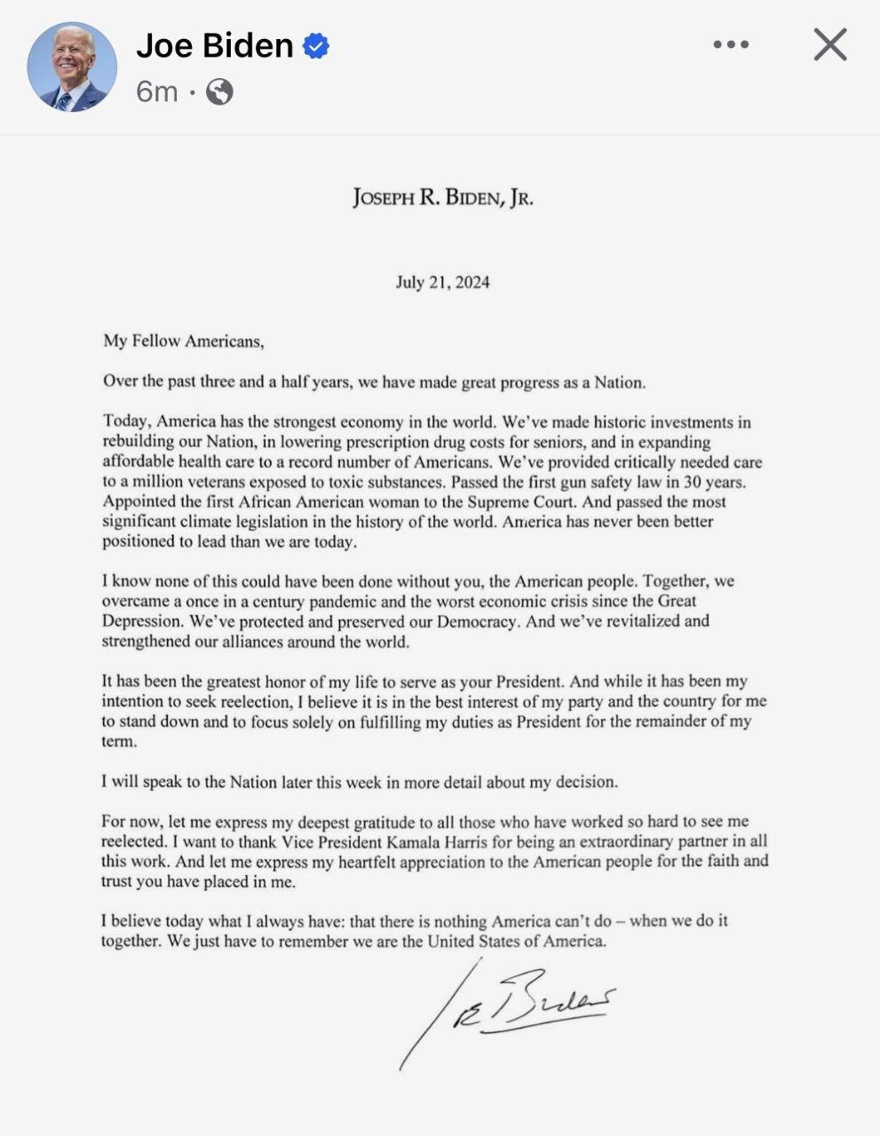 بایدن از انتخابات ریاست جمهوری آمریکا انصراف داد + تصویر بایدن از انتخابات ریاست جمهوری آمریکا انصراف داد + تصویر