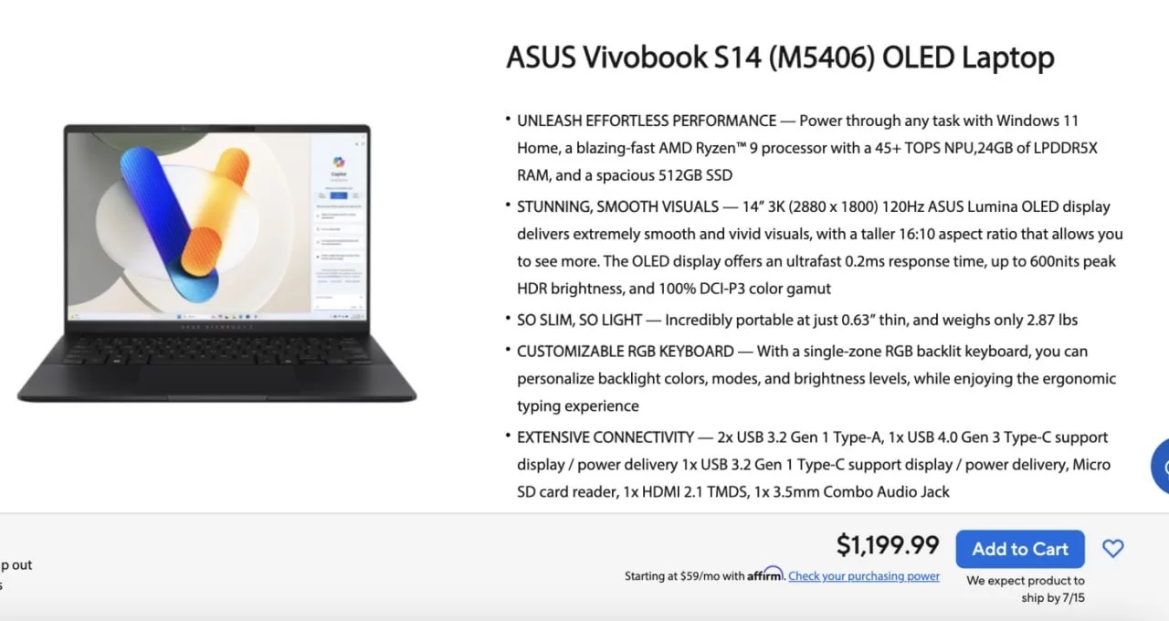 اولین لپتاپهای ایسوس با پردازنده رایزن AI 300 کی عرضه میشود؟ اولین لپتاپهای ایسوس با پردازنده رایزن AI 300 کی عرضه میشود؟