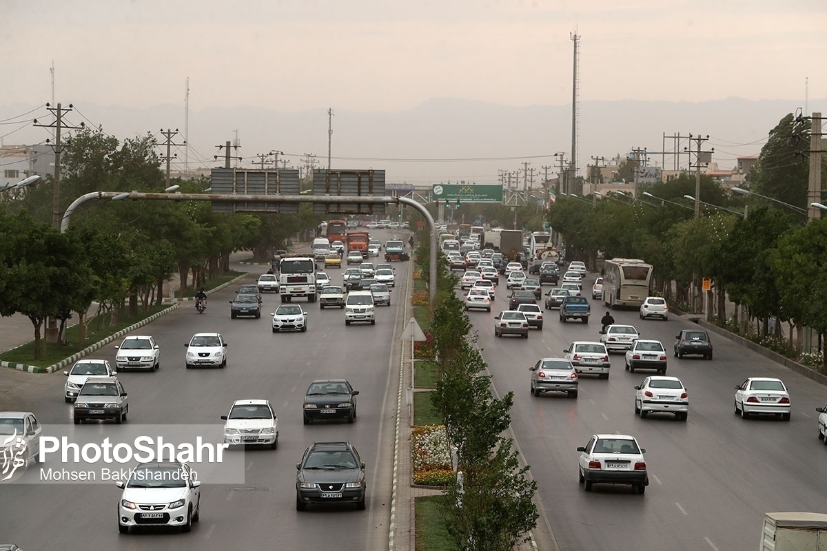 ترافیک روان در بزرگراه‌ها و هسته مرکزی شهر مشهد (۱۸ مرداد ۱۴۰۳)