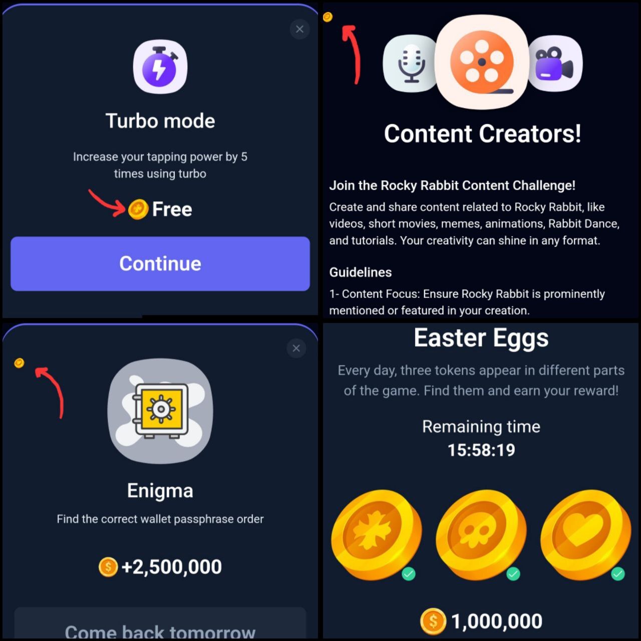 کارتهای امروز راکی ربیت (پنجشنبه، ۲۵ مرداد ۱۴۰۳) + پاسخ انیگما جدید و توکنهای مخفی کارتهای امروز راکی ربیت (پنجشنبه، ۲۵ مرداد ۱۴۰۳) + پاسخ انیگما جدید و توکنهای مخفی