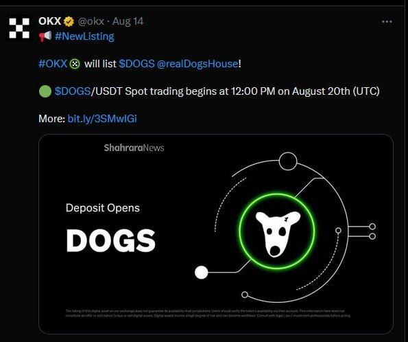 صرافیهایی که بهزودی «داگز» (Dogs) را لیست میکنند + قیمت اولیه داگز صرافیهایی که بهزودی «داگز» (Dogs) را لیست میکنند + قیمت اولیه داگز