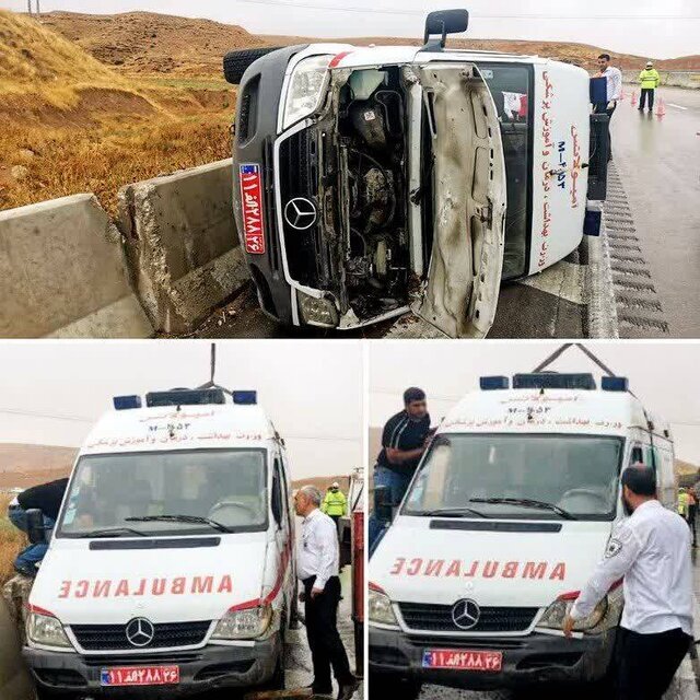 واژگونی آمبولانس در محور آشخانه-بجنورد حین اعزام بیمار حادثه آفرید (۲۷ مرداد ۱۴۰۳) واژگونی آمبولانس در محور آشخانه-بجنورد حین اعزام بیمار حادثه آفرید (۲۷ مرداد ۱۴۰۳)