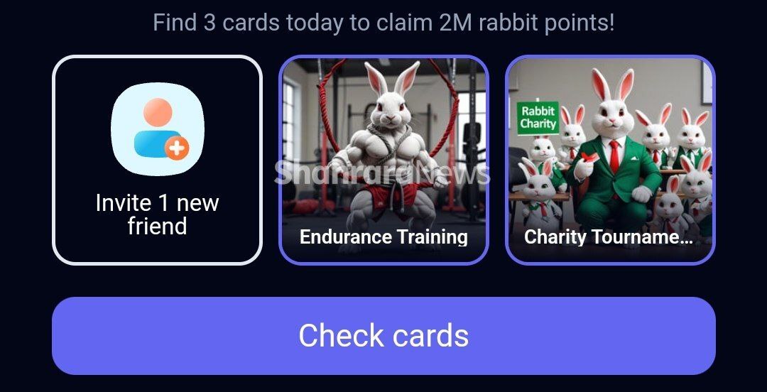 کارتهای دومیلیونی امروز راکی ربیت (چهارشنبه، ۳ مرداد ۱۴۰۳) کارتهای دومیلیونی امروز راکی ربیت (چهارشنبه، ۳ مرداد ۱۴۰۳)