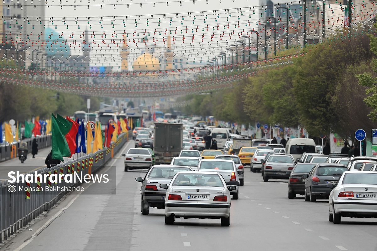 ترافیک سنگین در بزرگراه شهید چراغچی، خین عرب و پیرامون حرم مطهر رضوی (۳۱مرداد ۱۴۰۳)