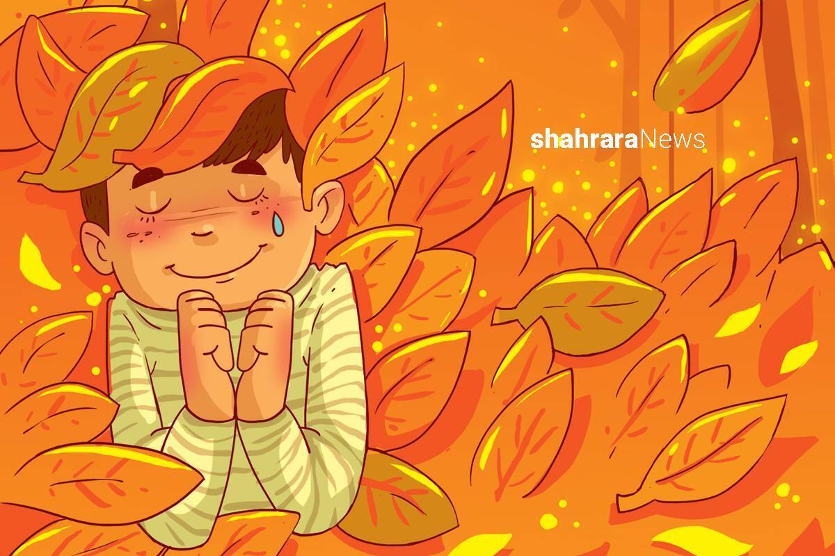 باد می‌آید و با برگ‌های خشک «آسیا بچرخ می‌چرخیم» بازی می‌کند. باد فوت می‌کند و برگ‌ها فرار می‌کنند. باد از طرف دیگر سر راه برگ‌های زرد و نارنجی را می‌بندد.