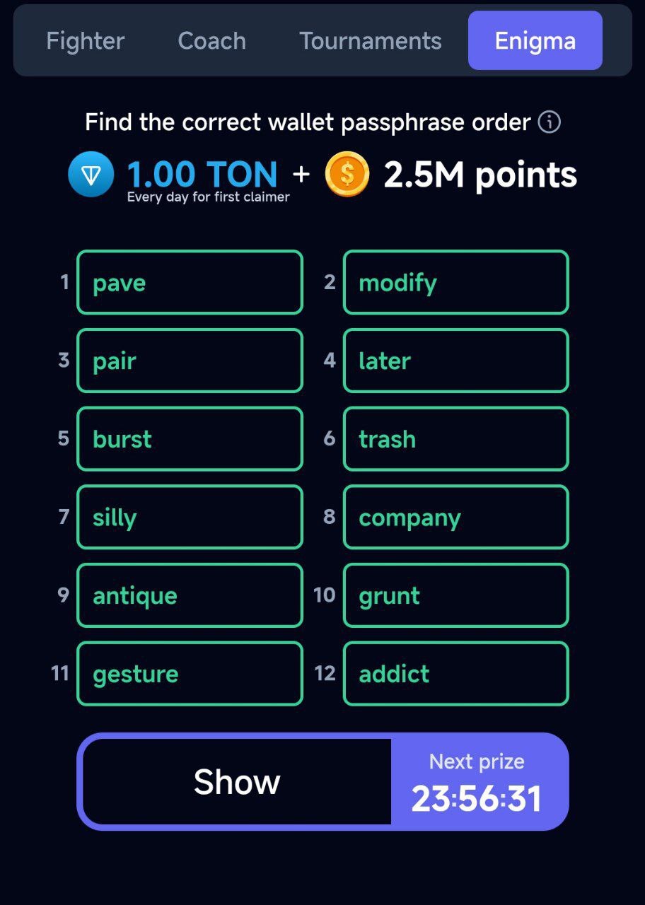 کارتهای امروز راکی ربیت (چهارشنبه ۳۱ مرداد ۱۴۰۳) + پاسخ انیگما جدید و توکنهای مخفی کارتهای امروز راکی ربیت (چهارشنبه ۳۱ مرداد ۱۴۰۳) + پاسخ انیگما جدید و توکنهای مخفی