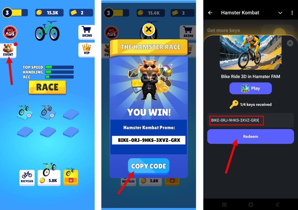 راهنمای دریافت کلید در بازی جدید Bike Ride همسترکامبت راهنمای دریافت کلید در بازی جدید Bike Ride همسترکامبت