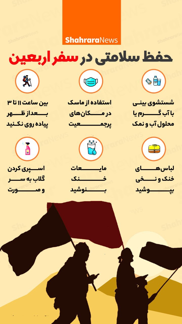 اینفوگرافی| حفظ سلامتی در سفر اربعین