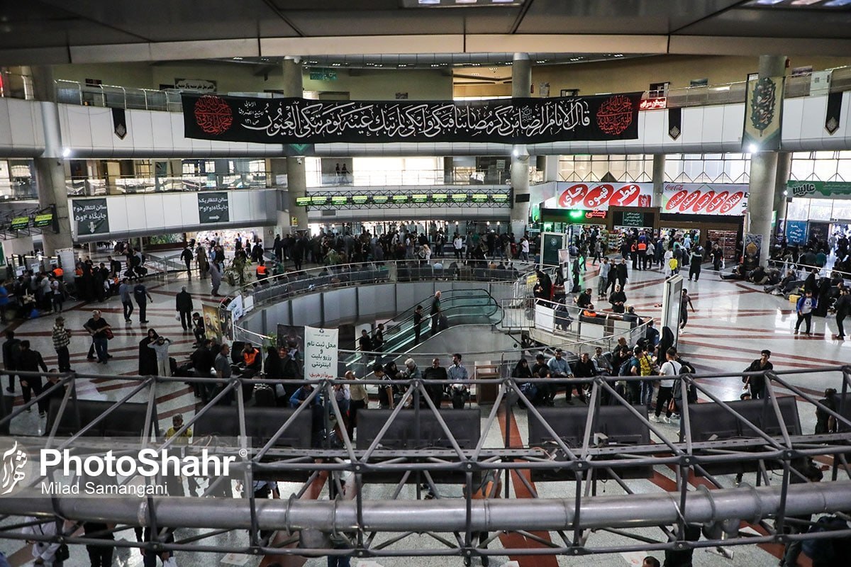  آمادگی کامل پایانه مسافربری امام‌رضا(ع) مشهد برای استقبال از زائران دهه آخر صفر ۱۴۰۳ + فیلم