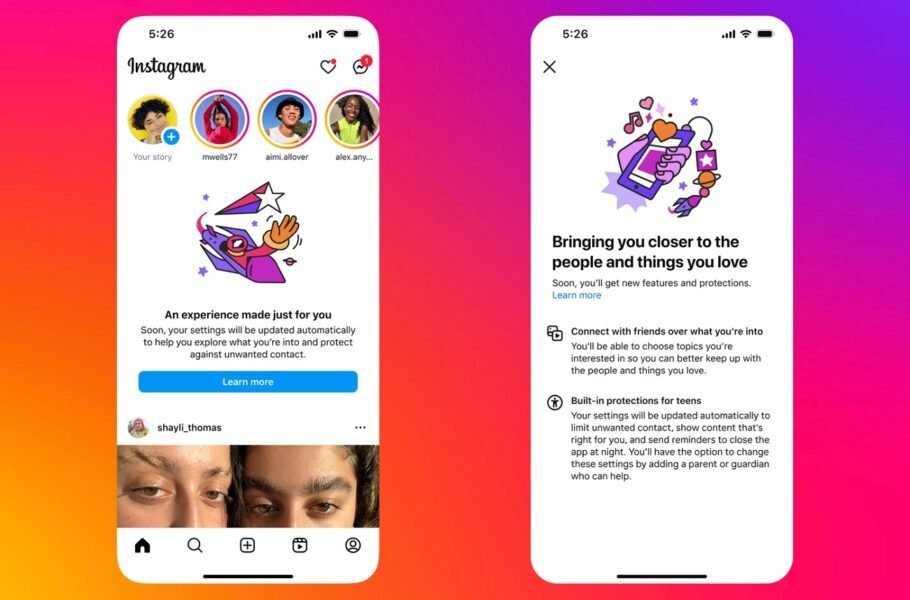 اینستاگرام از تنظیمات اکانت کاربران زیر ۱۸ سال رونمایی کرد اینستاگرام از تنظیمات اکانت کاربران زیر ۱۸ سال رونمایی کرد