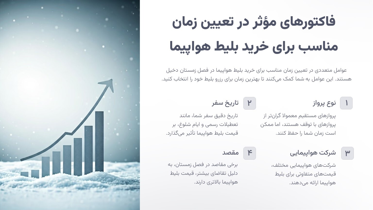 بهترین زمان رزرو بلیط هواپیما برای سفرهای زمستانی بهترین زمان رزرو بلیط هواپیما برای سفرهای زمستانی