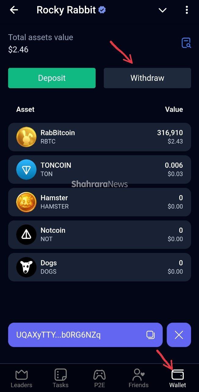 راهنمای برداشت توکن راکی رابیت + عکس راهنمای برداشت توکن راکی رابیت + عکس