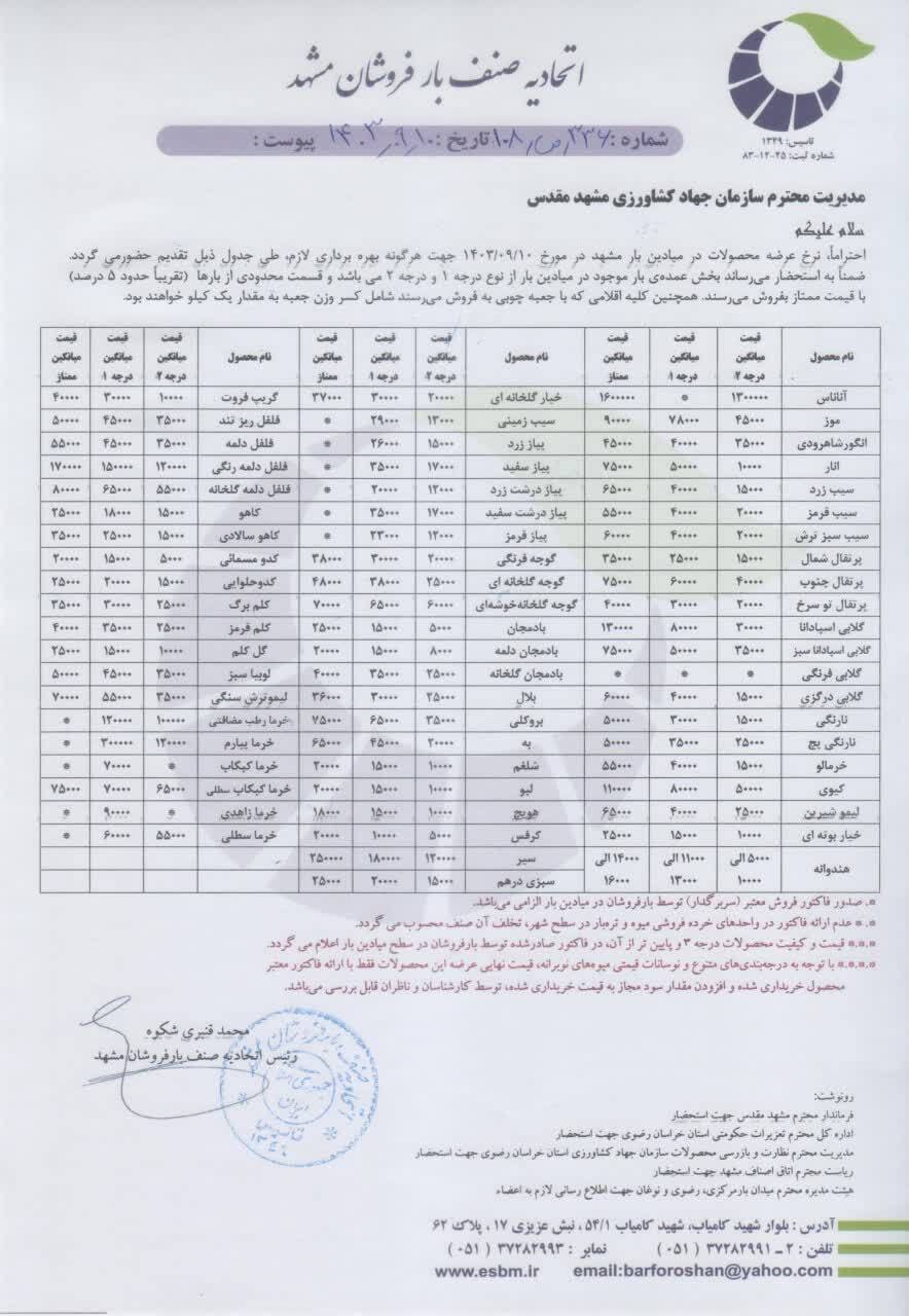 بررسی قیمت امروز میوه و صیفی جات (۹ آذر ۱۴۰۳) | قیمت گوجه فرنگی رو به کاهش؟