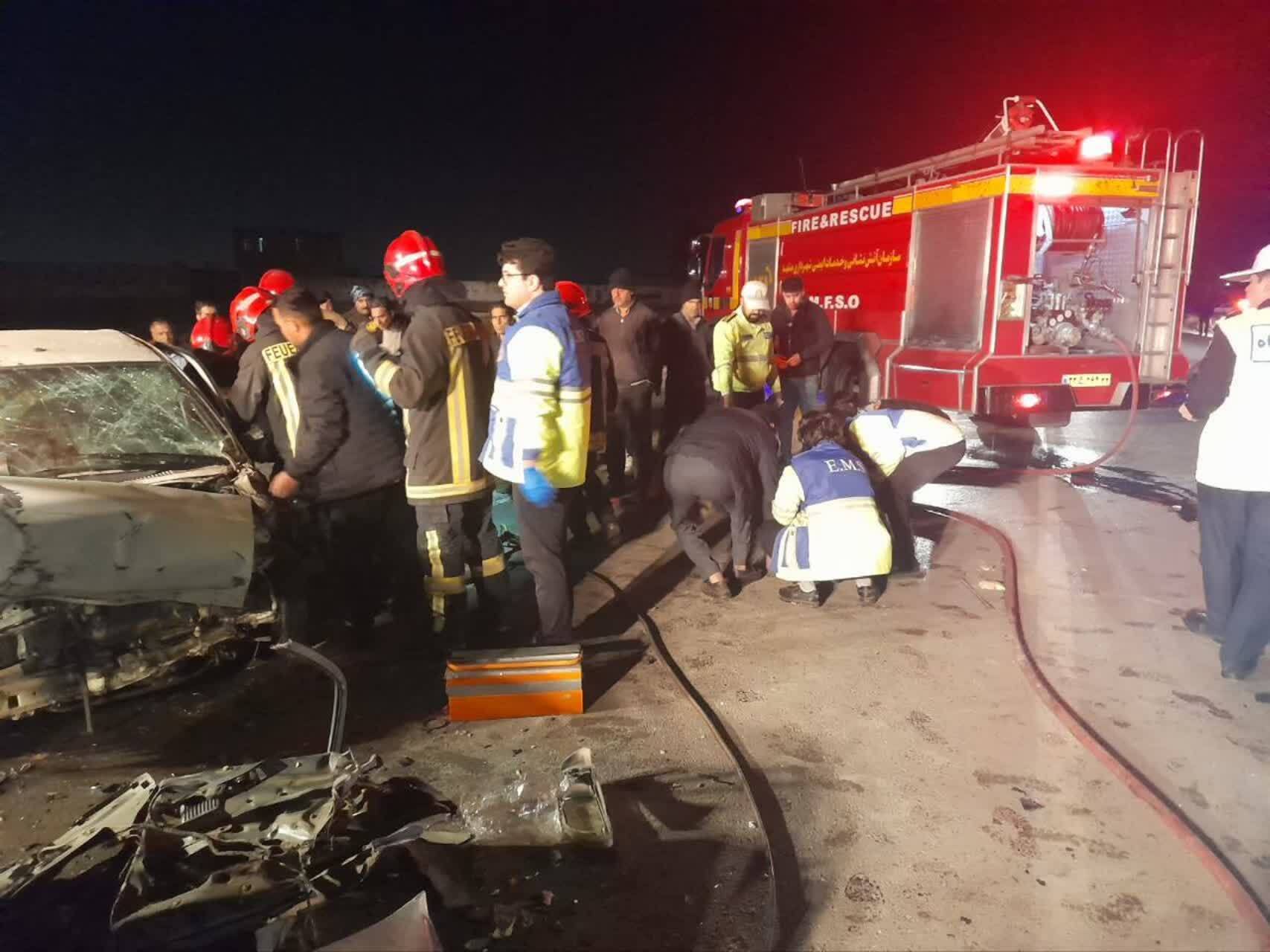 تصادف در ۳۴ کیلومتری مشهد با دو کشته و مصدوم (۱۴ آذر ۱۴۰۳) تصادف در ۳۴ کیلومتری مشهد با دو کشته و مصدوم (۱۴ آذر ۱۴۰۳)