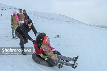 ویدئو| برف کم‌سابقه مشهدی‌ها را سر شوق آورد