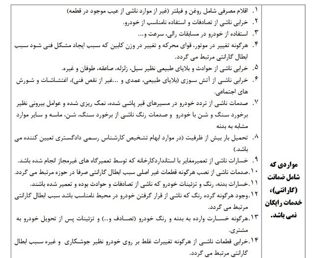 جزئیات موارد ابطال گارانتی خودرو اعلام شد + عکس (۳ آذر ۱۴۰۳) جزئیات موارد ابطال گارانتی خودرو اعلام شد + عکس (۳ آذر ۱۴۰۳)