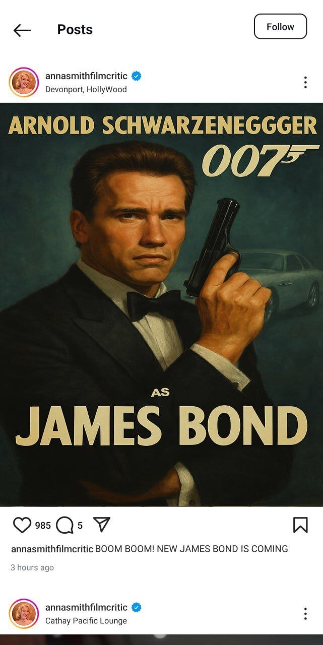 آرنولد «جیمز باند» میشود! آرنولد «جیمز باند» میشود!