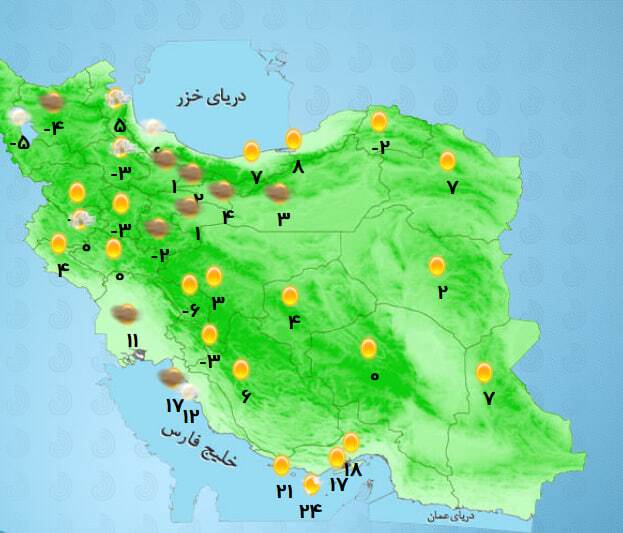 پیش‌بینی هواشناسی کشور (چهارشنبه، ۱۷ دی ۱۴۰۴) | هوای ناسالم در مشهد و ۵ کلان‌شهر دیگر
