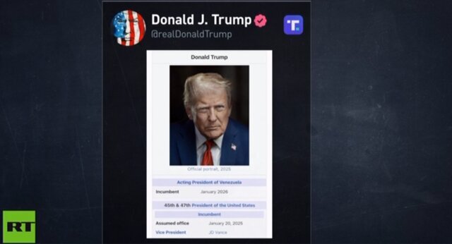 پیام جدید ترامپ در تروث سوشال: من رئیس‌جمهور موقت ونزوئلا هستم