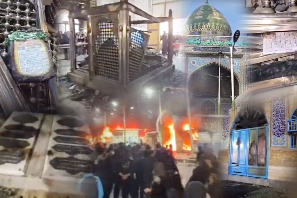 ویدئو | به آتش کشیدن حرم امامزاده سبزقبا دزفول توسط عناصر تروریستی