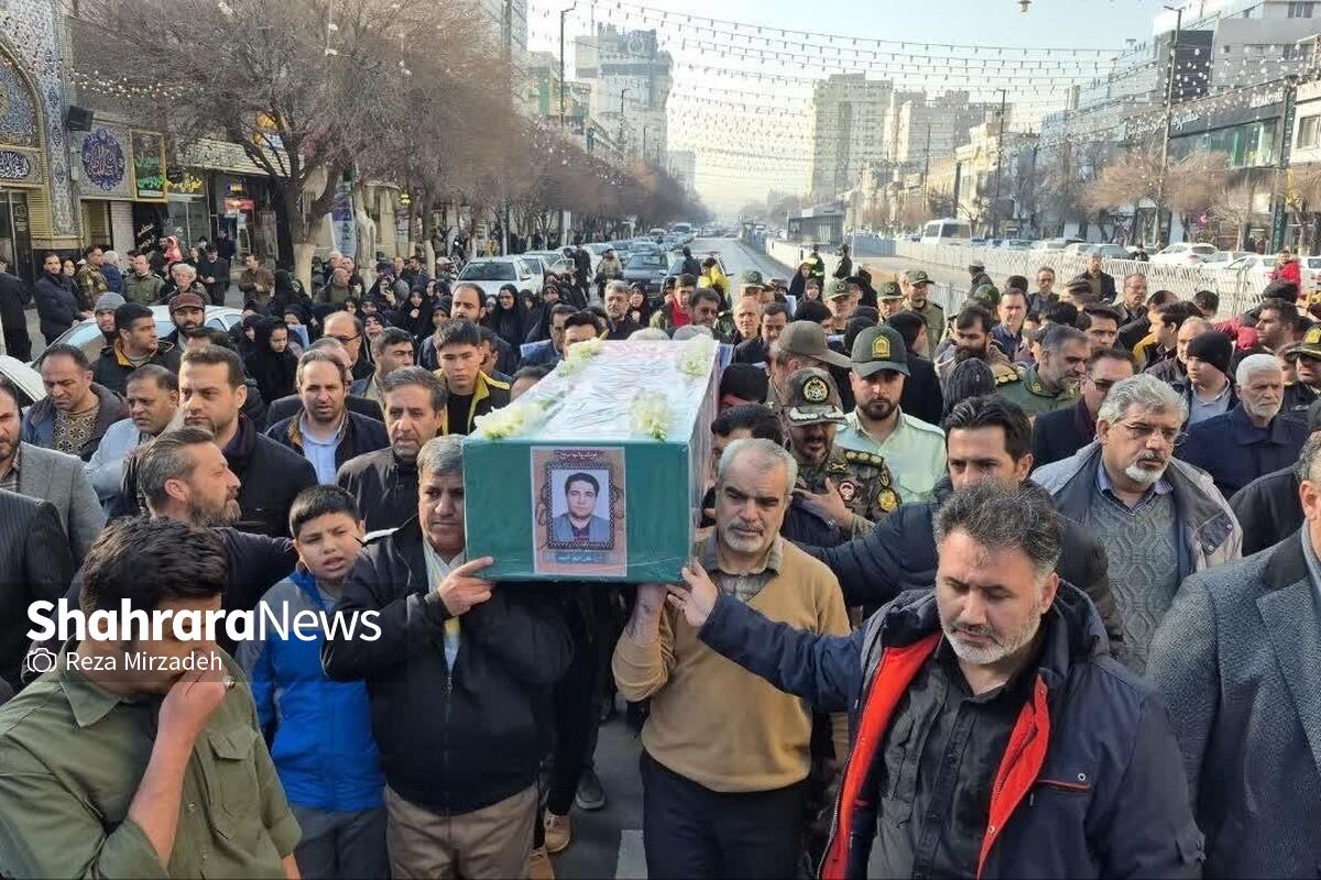 پیکر مطهر جانباز شهید &laquo;علی اصغر آدینه&raquo; در مشهد تشییع شد + فیلم