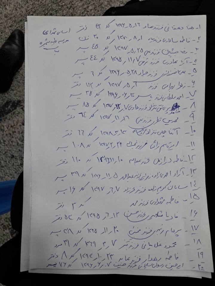 اسامی شهدای دانش آموز در میناب اعلام شد